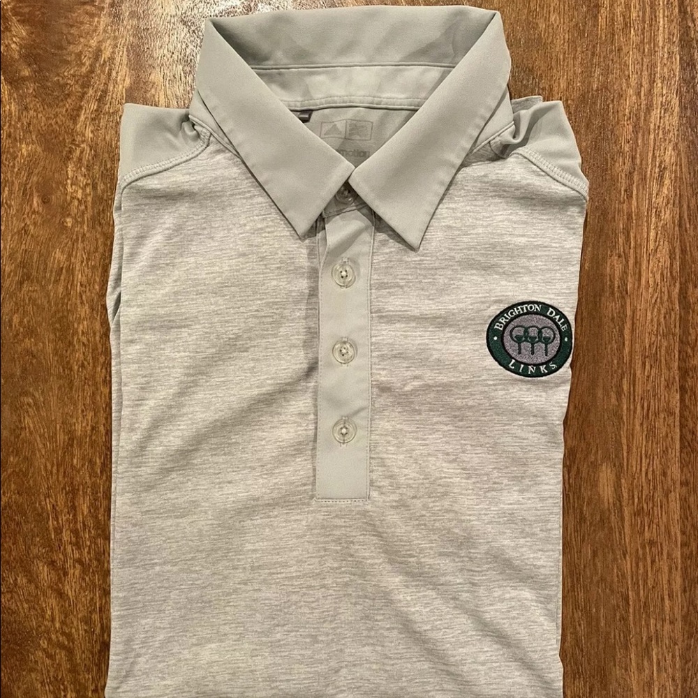 ADIDAS Golf Polo Dress Shirt BRIGHTON DALE LINKS Sz M Gray